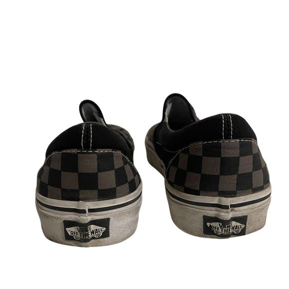 Vans Off The Wall Checkerboard Slip On Mens 10.5 Sneakers Black Gray - Picture 7 of 15